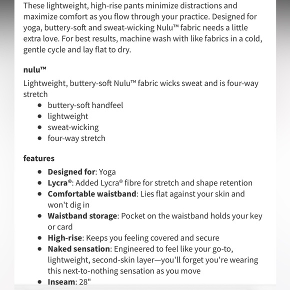 Lululemon Align High-Rise Pant: Size 8 full length Color: Pink Blossom - Picture 6 of 6